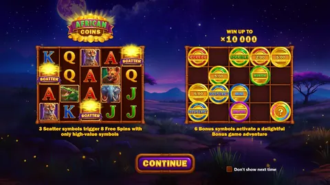 African Coins Hold and Spin