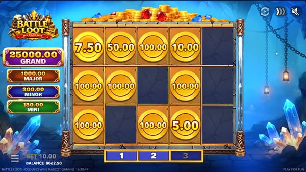 Battle Loot: Hold and Win free spins bonus round