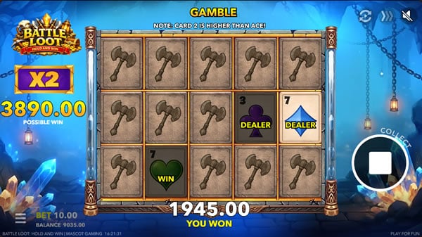 Battle Loot: Hold and Win jackpot grid and locked coins