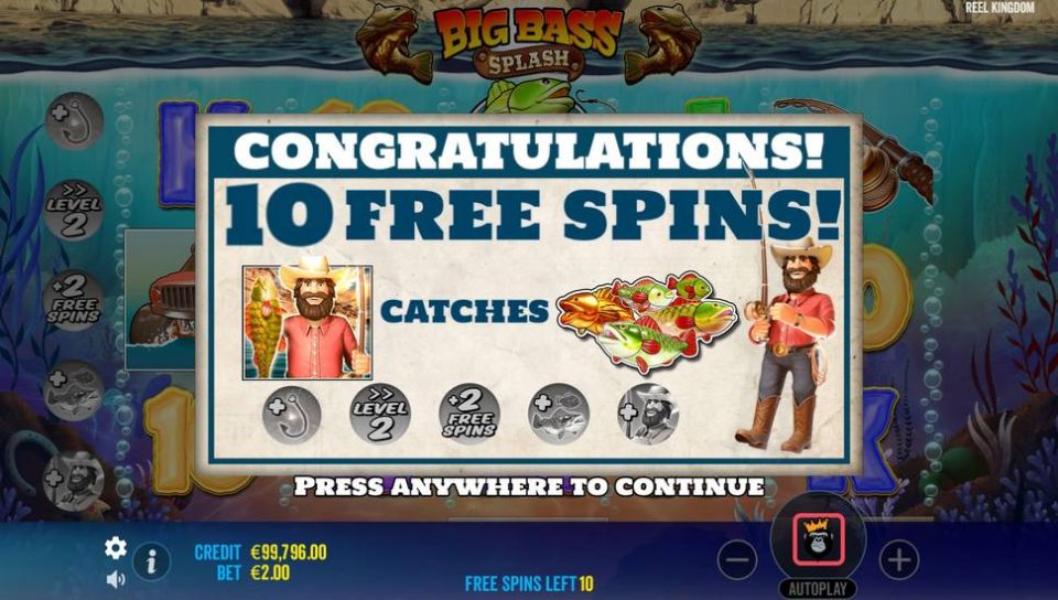 Big Bass Splash free spins with money-collecting Fisherman Wilds