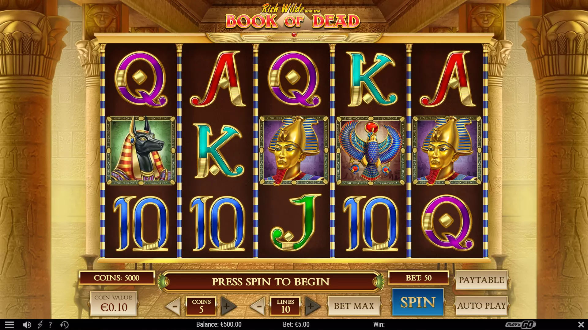 Book of Dead Rich Wilde Egyptian tomb reels