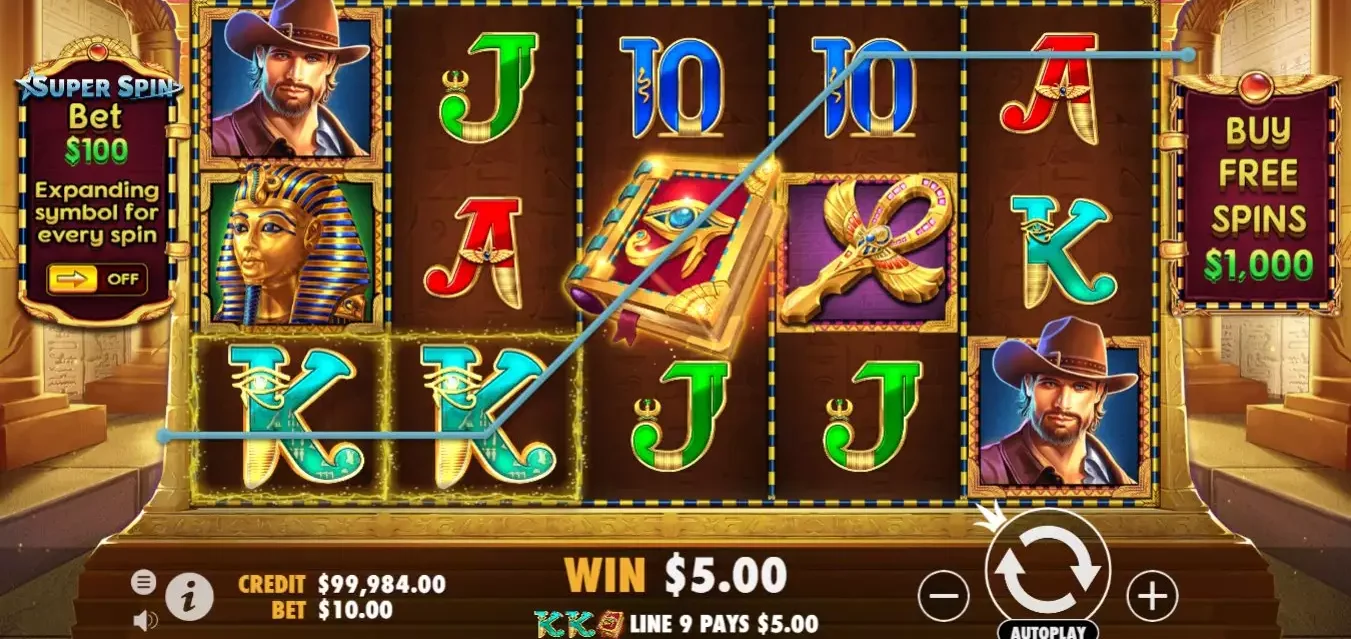 Book of the Fallen free spins with the expanding symbol filling the reels