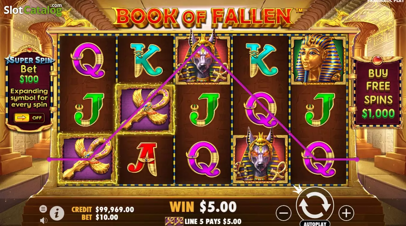 Book of the Fallen John Hunter symbol expanding across the reels