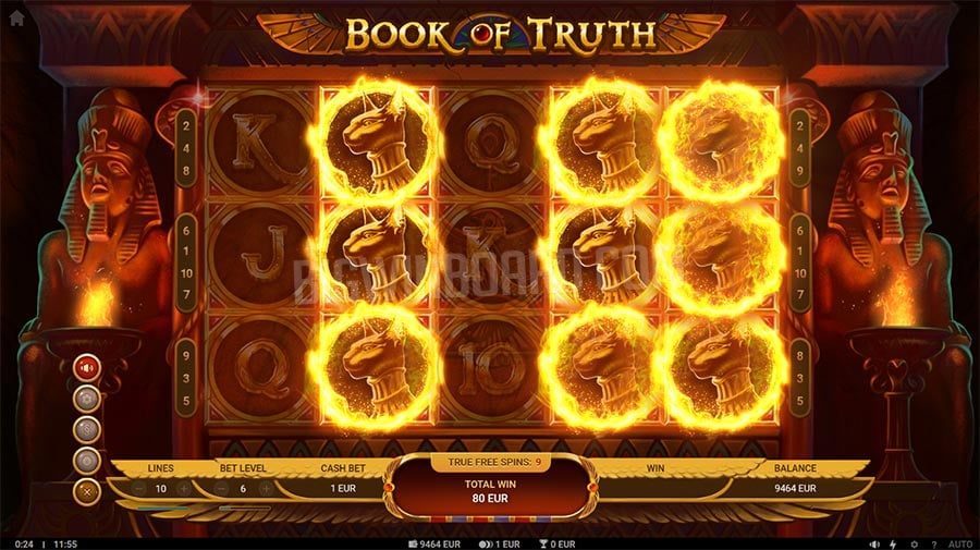 Book of Truth free spins expanding symbol feature
