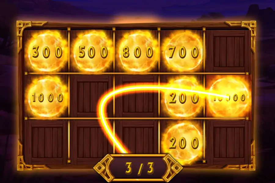 Buffalo's Sun 3 free spins round with a walking wild moving across the reels