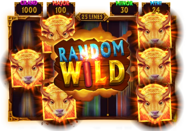 Buffalo's Sun 3 Hold and Ring jackpot collect feature with sun symbols