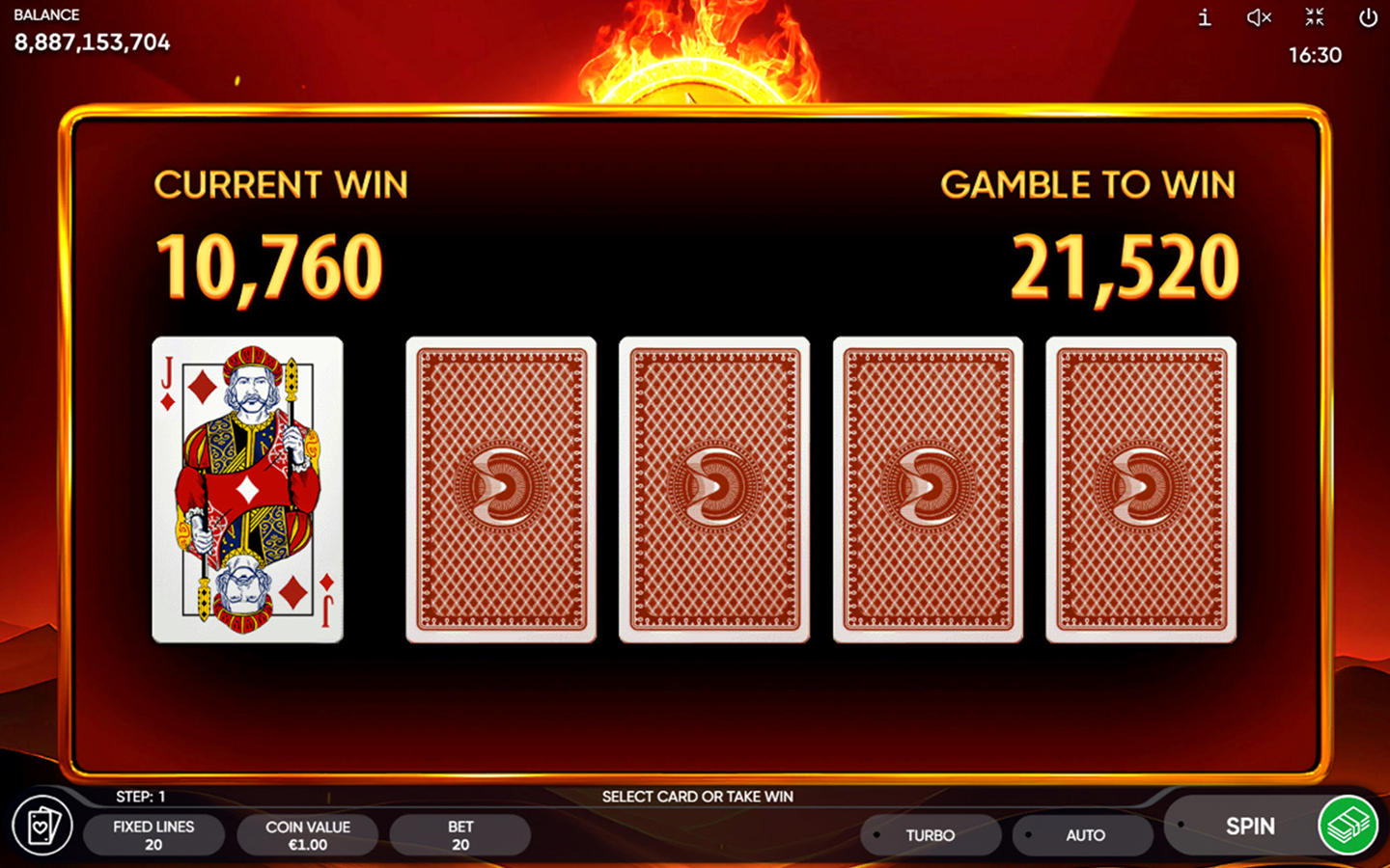 Burning Coins 20 gameplay for real money at a Canadian online casino