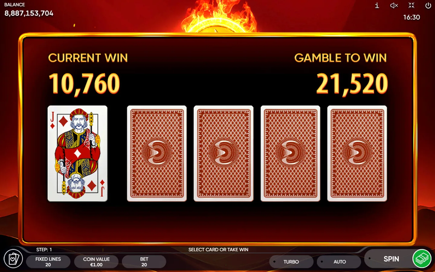 Burning Coins 20 gameplay for real money at a Canadian online casino