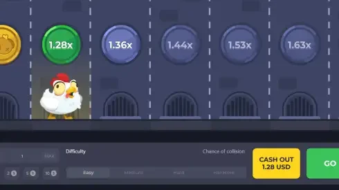 Chicken Road crash game gameplay with the chicken crossing the road