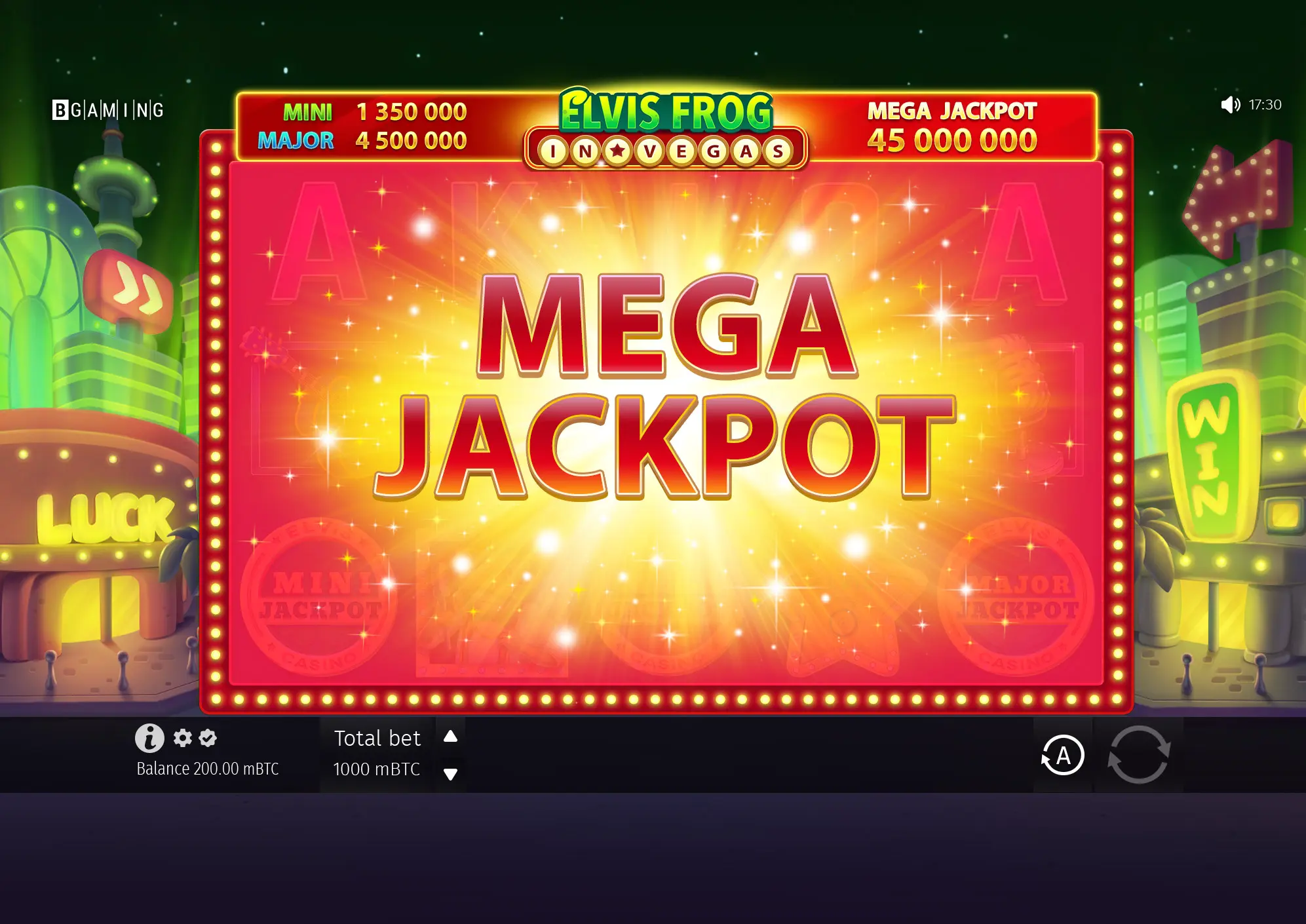 Elvis Frog in Vegas Coin Respin and Mega jackpot feature