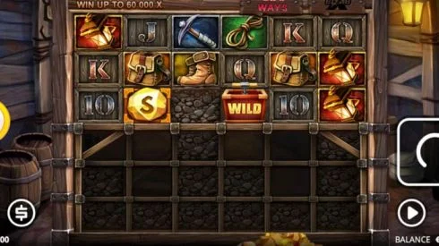 Fire In The Hole xBomb mining slot with the xBomb wild and dwarf symbols on the expanding reels