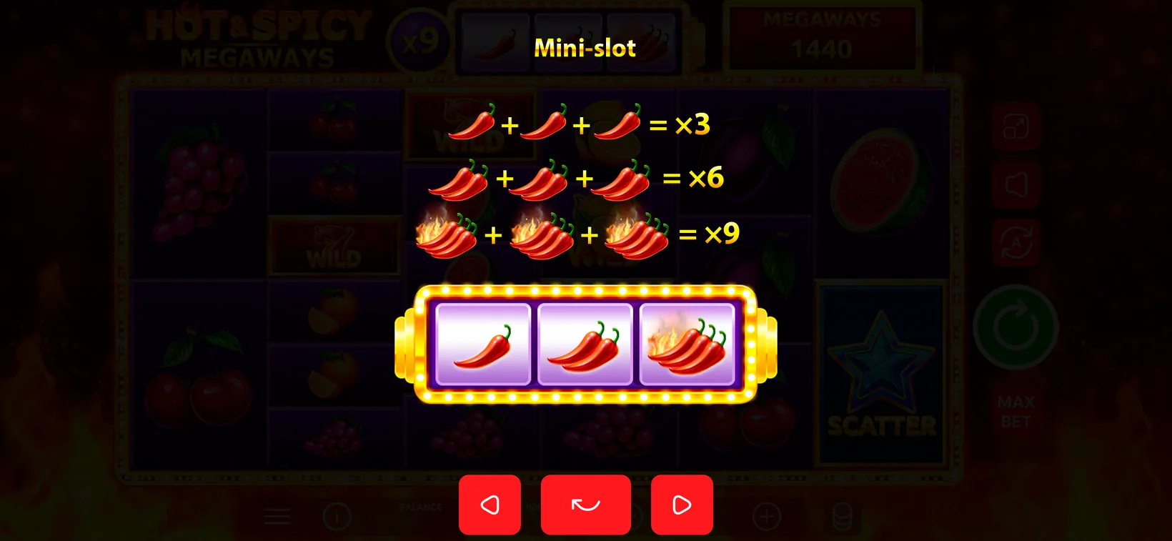 Hot & Spicy Megaways Chilly Mini Slot multiplier chart