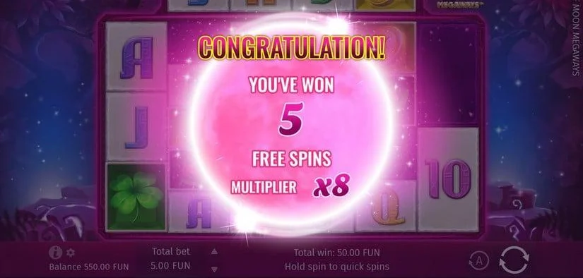 Lady Wolf Moon Megaways free spins wheel and multiplier