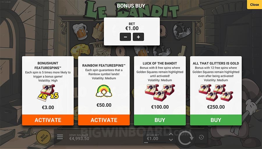 Le Bandit real money play for Canadian players at SpinEmpire