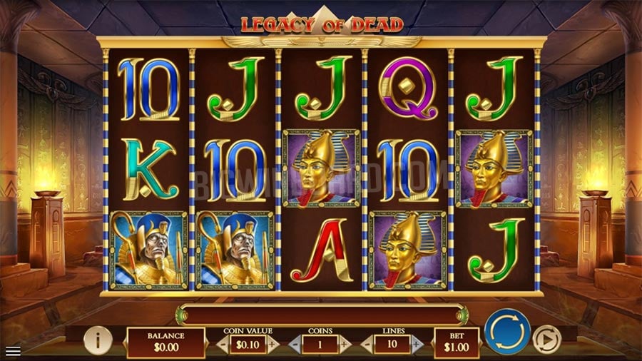 Legacy of Dead free spins expanding symbol feature