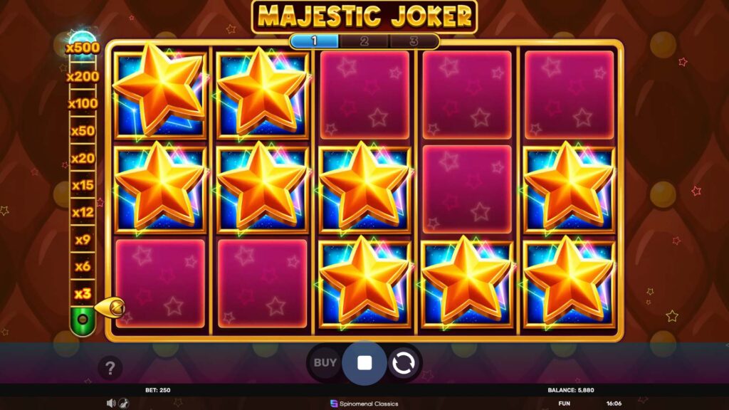 Majestic Joker bonus game screen