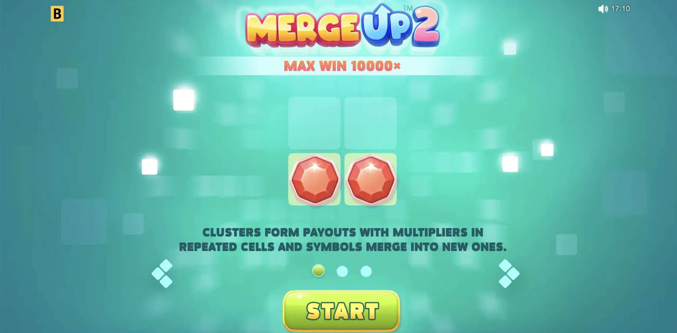 Merge Up 2 cluster grid with coloured gem symbols