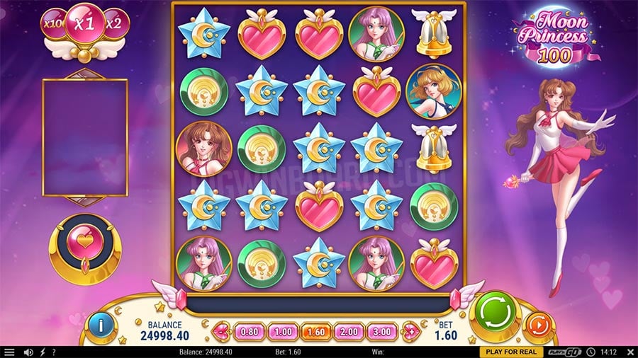 Moon Princess 100 cluster grid and princess symbols