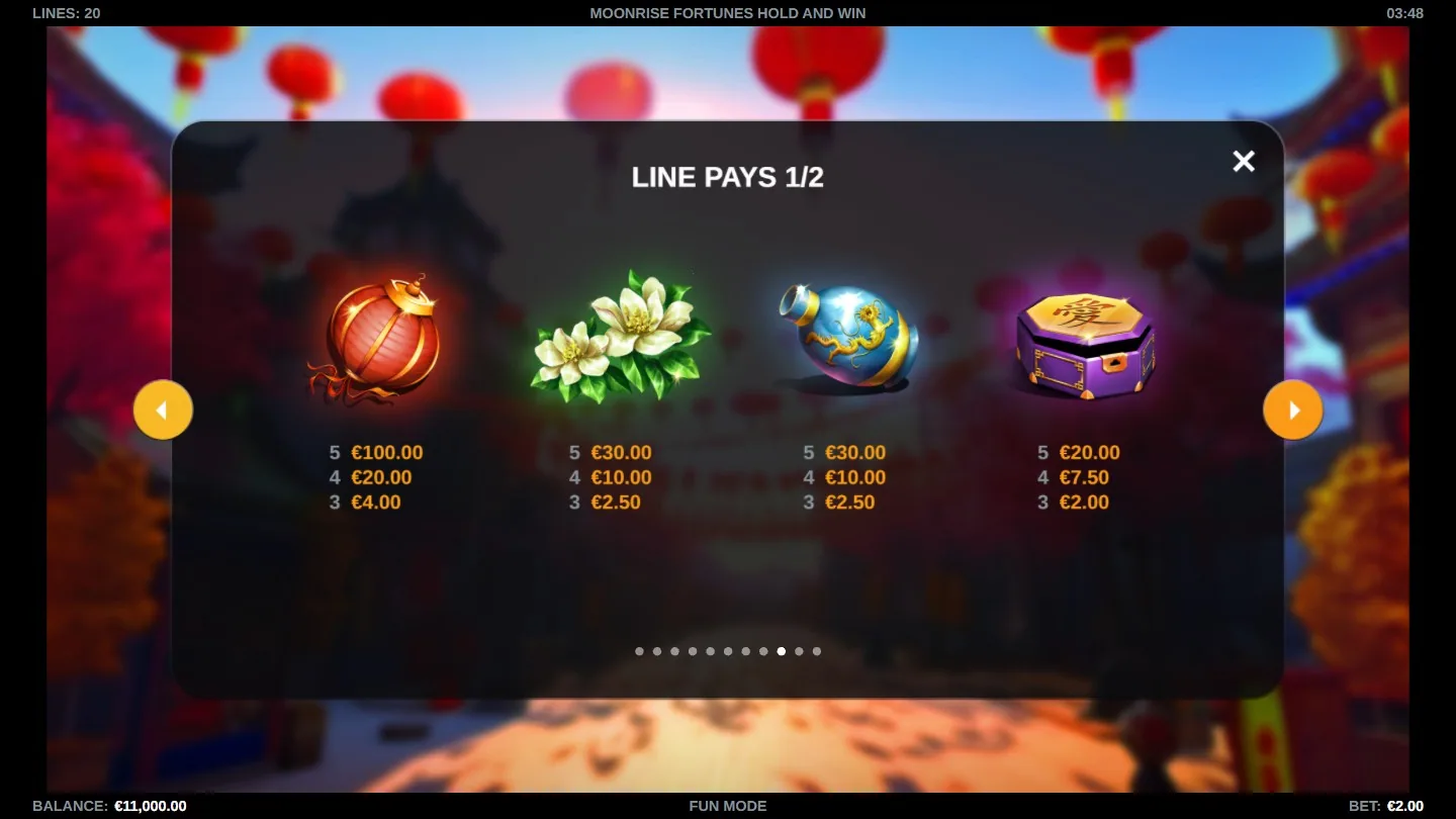 The Buy Bonus screen showing all four purchase options with their prices