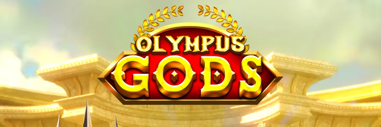 Olympus Gods slot title art over the temple of Mount Olympus