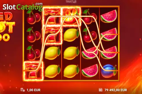 Red Hot 100 classic fruit reels with neon symbols and a fiery chili Wild