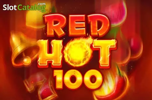 Red Hot 100 real-money play screen with the flaming seven and max-win fire effect