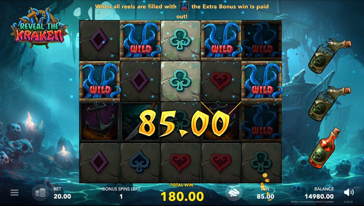 Reveal The Kraken slot gameplay