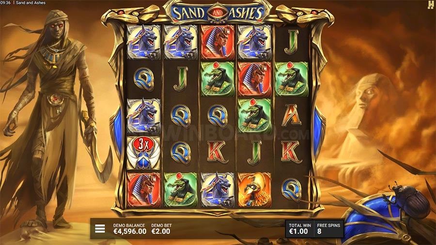 Sand and Ashes Egyptian reels and dark desert design