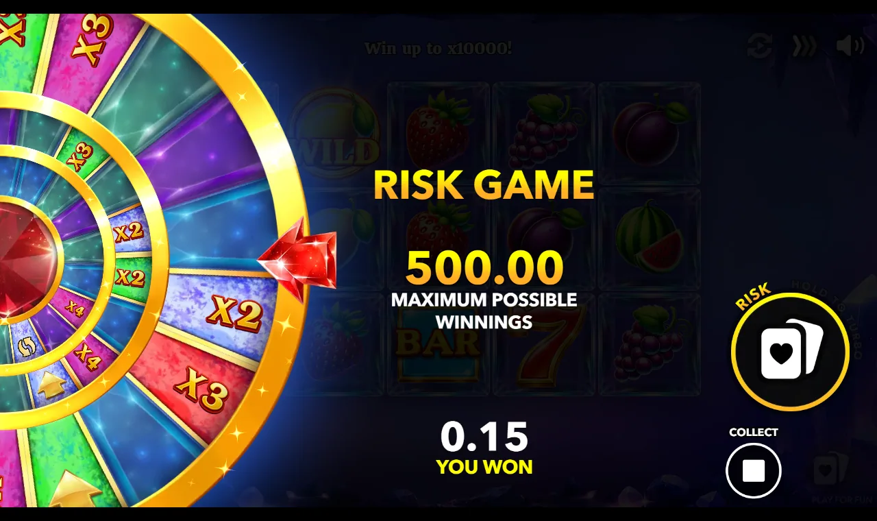 Shining Wilds Risk Wheel with multiplier and level-up sectors