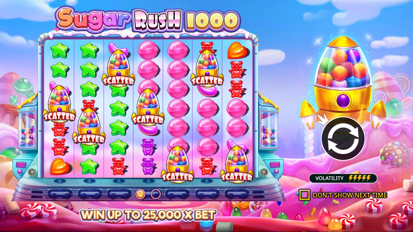 Sugar Rush 1000 slot gameplay