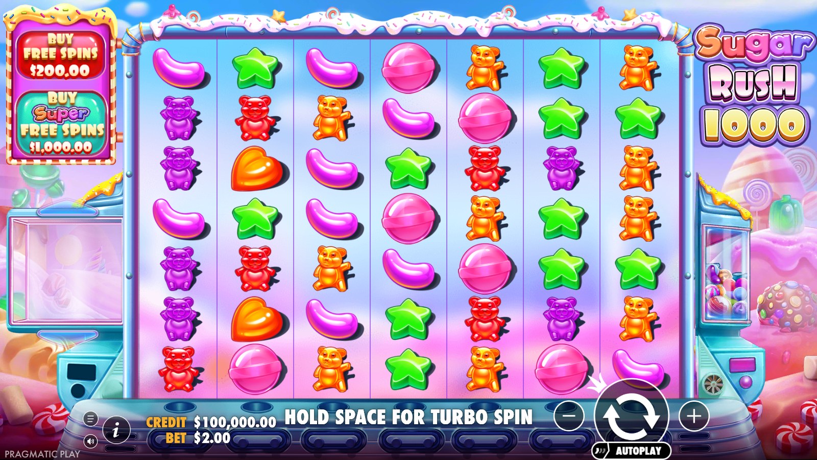 Sugar Rush 1000 slot gameplay