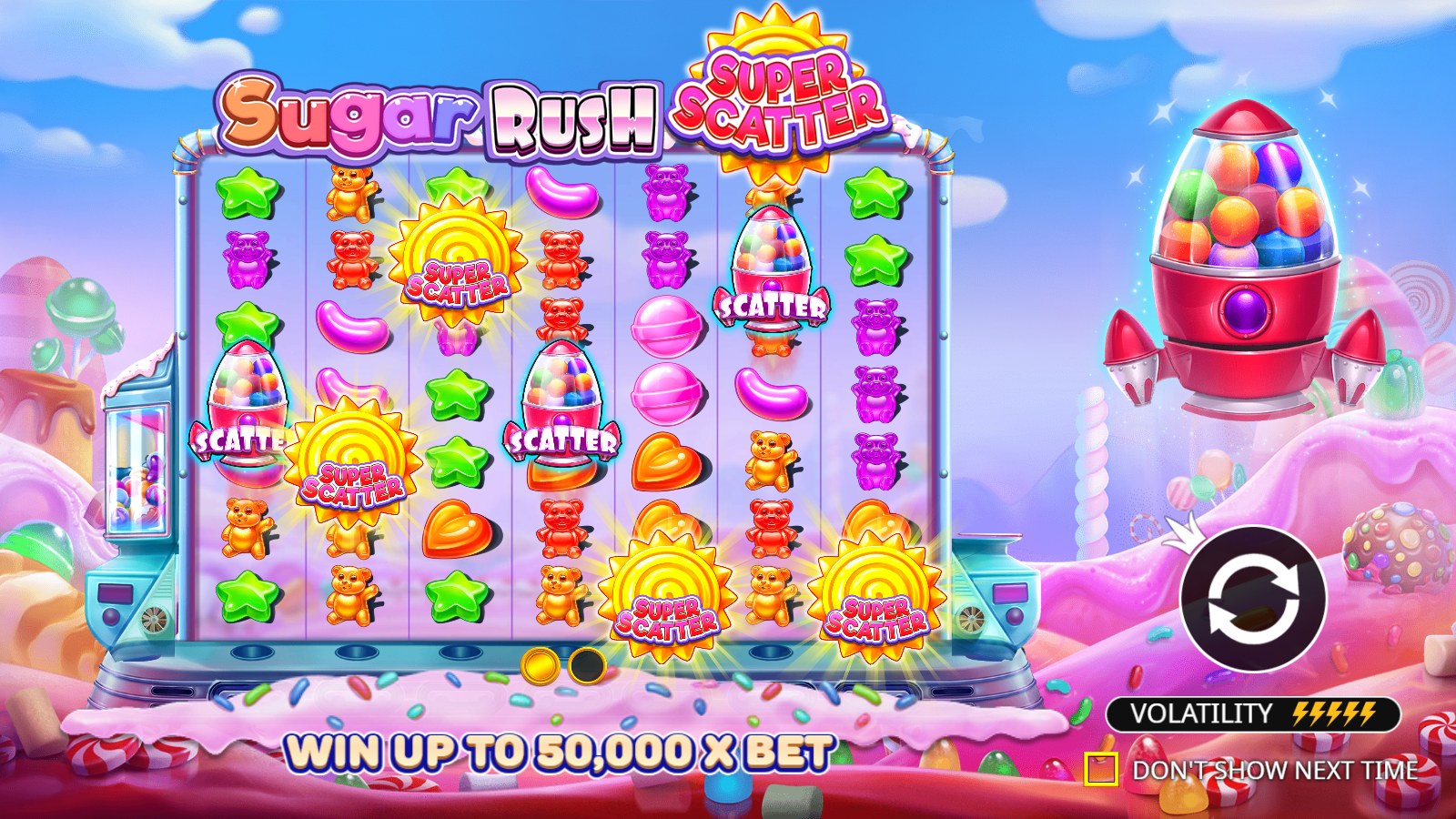 Sugar Rush Super Scatter slot gameplay
