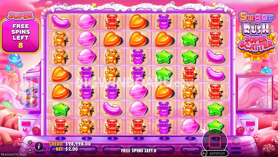 Sugar Rush Super Scatter Super Scatter symbols paying out