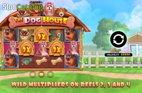 The Dog House slot reels and kennel backyard theme