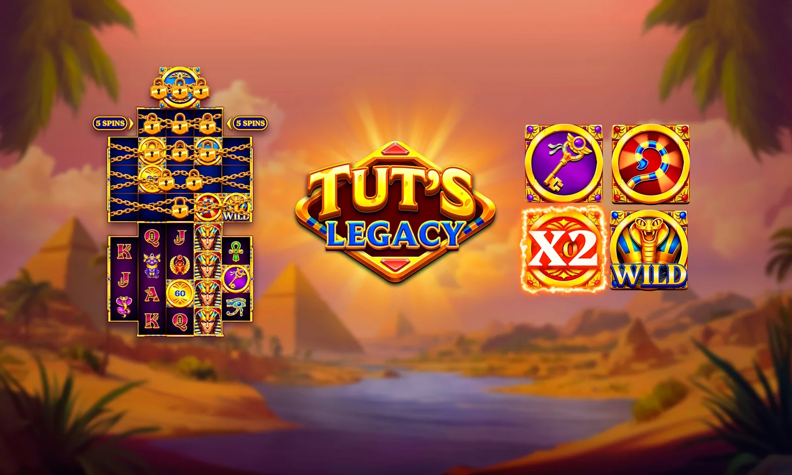 Free spins layout with five chained extra rows above the staggered main grid