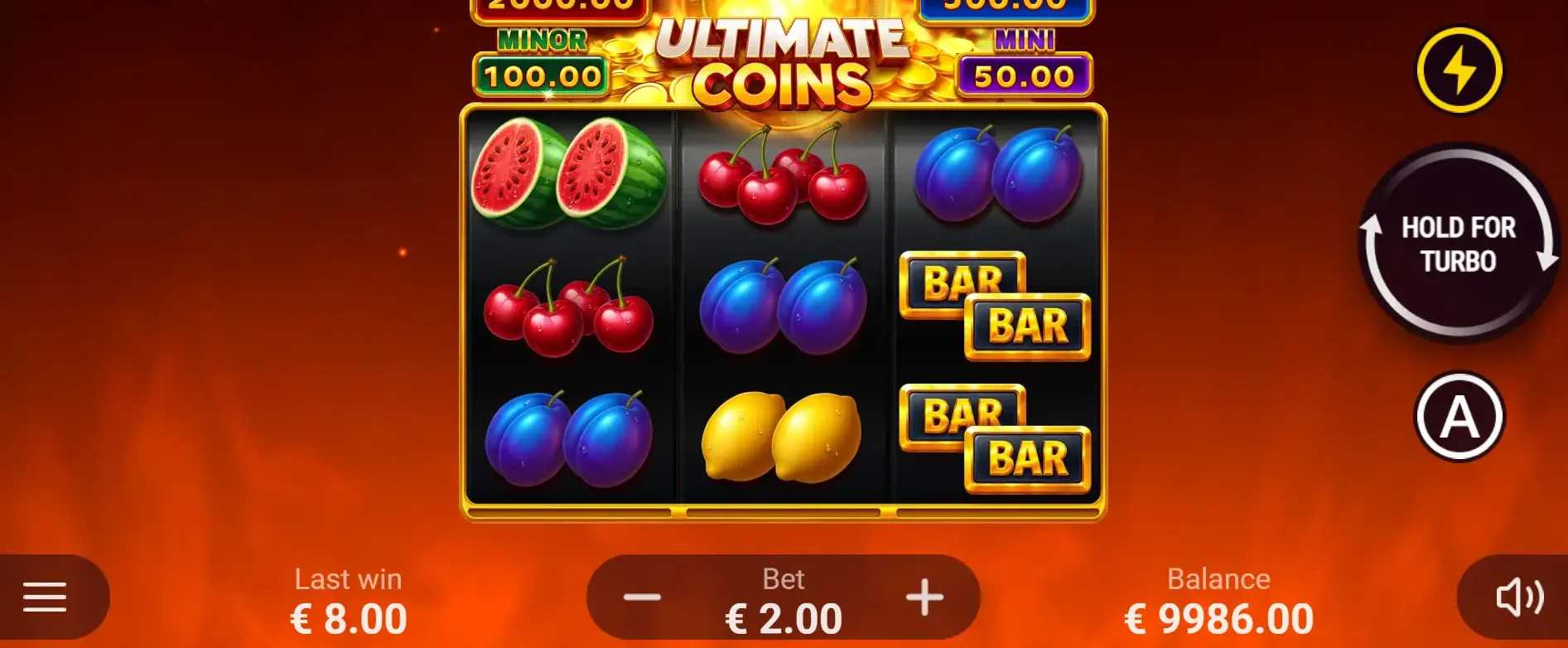 Ultimate Coins Hold and Win bonus game with locked gold coins and jackpots