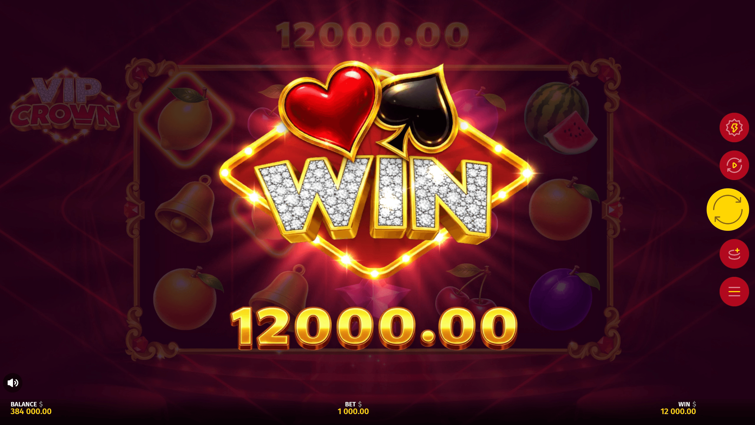 VIP Crown big win with diamond and star scatters
