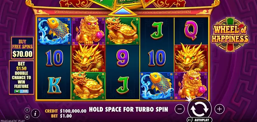 Wheel of Happiness reels with lanterns and gold coins