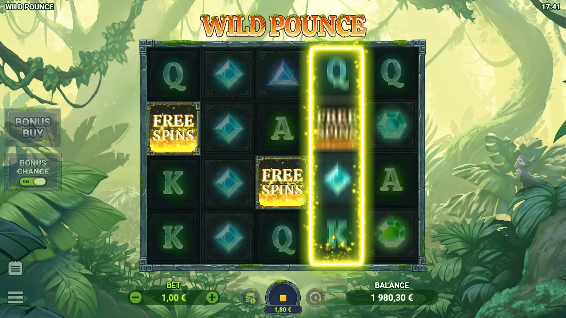 Wild Pounce jungle reels and jaguar wild symbols