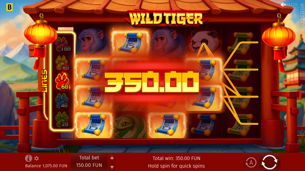 Wild Tiger Asian-themed reels and tiger wild symbol